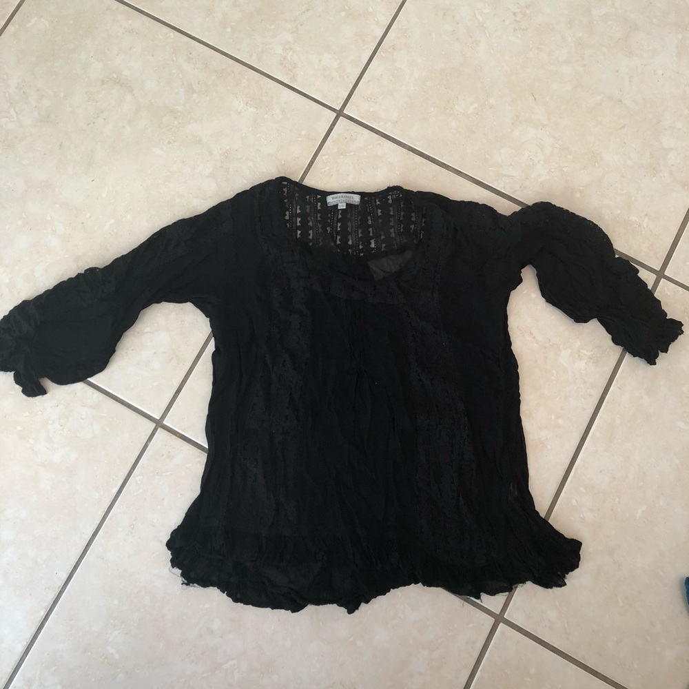 Black detailed blouse